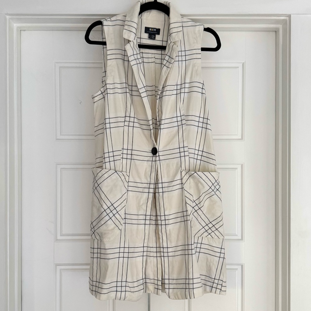 Maeve Long Linen Vest, size 4